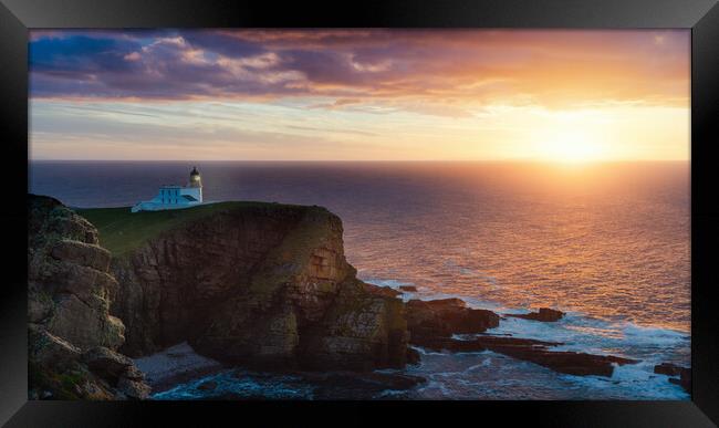 Stoer Lighthouse Sunset  Framed Print by Anthony McGeever