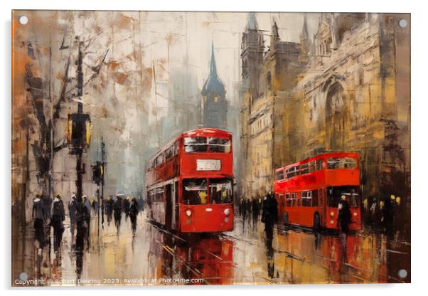 London Street Acrylic by Robert Deering