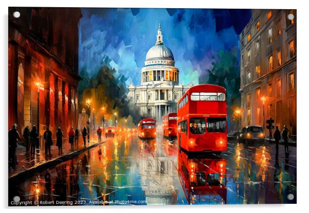 St Pauls London Acrylic by Robert Deering