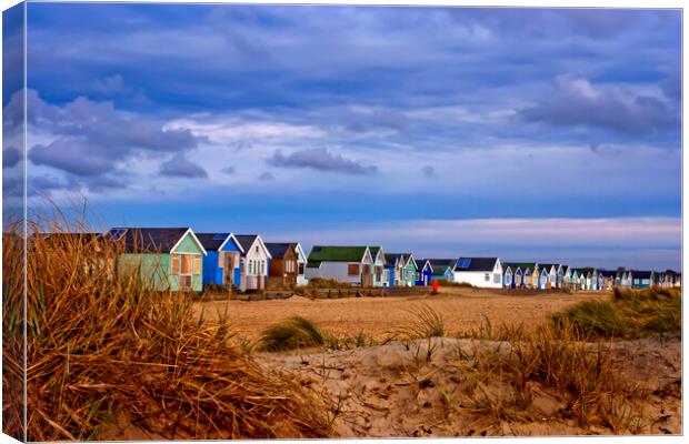 Rainbow of Beach Huts Canvas Print by Andy Evans Photos