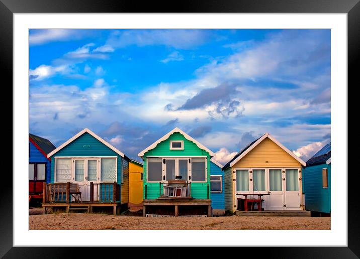 Beach Huts Hengistbury Head Bournemouth Dorset UK Framed Mounted Print by Andy Evans Photos