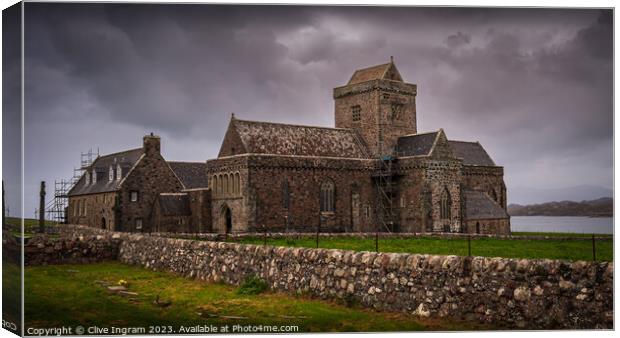 Historic Iona Abbey Canvas Print by Clive Ingram