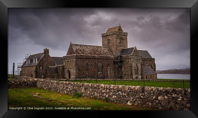 Historic Iona Abbey Framed Print by Clive Ingram