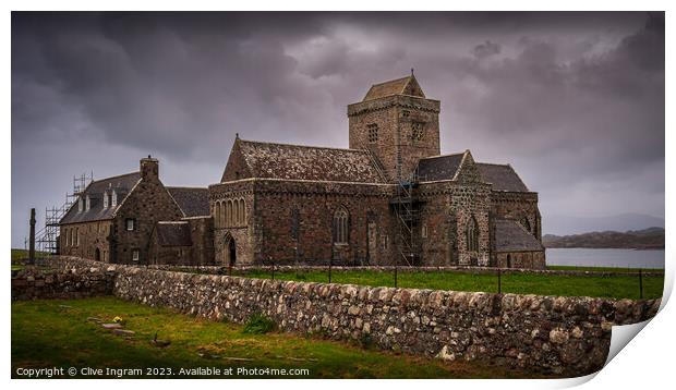 Historic Iona Abbey Print by Clive Ingram