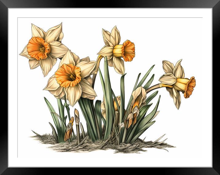 Daffodils Framed Mounted Print by Steve Smith