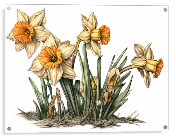 Daffodils Acrylic by Steve Smith
