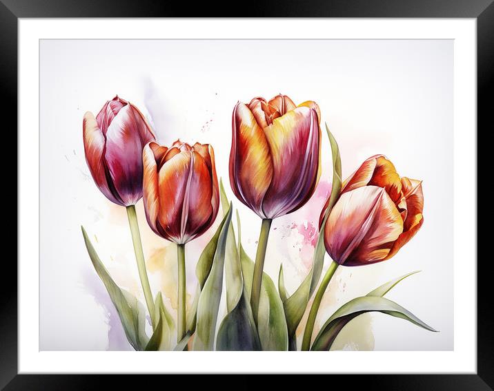Tulips Framed Mounted Print by Steve Smith