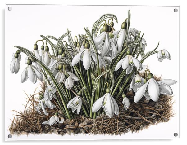 Snowdrops Acrylic by Steve Smith