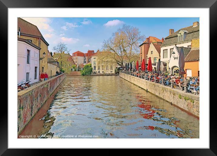 Enchanting Canal of Bruges - CR2304-9010-WAT Framed Mounted Print by Jordi Carrio