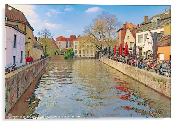 Enchanting Canal of Bruges - CR2304-9010-WAT Acrylic by Jordi Carrio