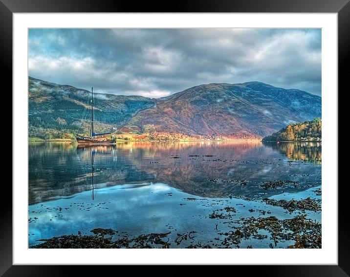 Wooden Sail Boat On Loch Leven Framed Mounted Print by Aj’s Images