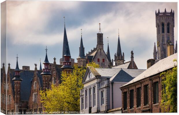 Pointed Towers in Bruges - CR2304-9011-GRACOL Canvas Print by Jordi Carrio