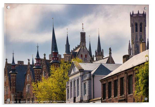 Pointed Towers in Bruges - CR2304-9011-GRACOL Acrylic by Jordi Carrio