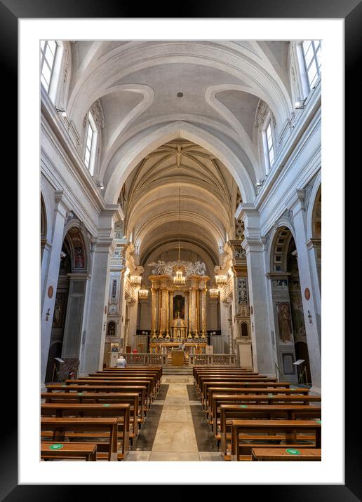 Trinita dei Monti Church Interior in Rome Framed Mounted Print by Artur Bogacki