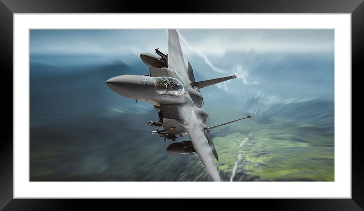 Eagle Thunder Landscape Framed Mounted Print by J Biggadike