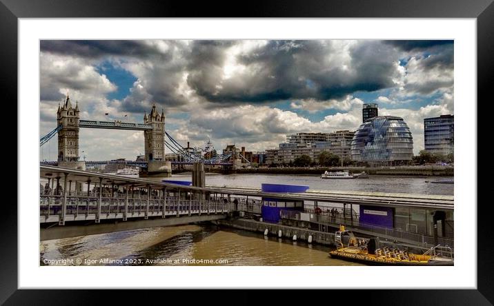 Heavy Clouds Over The River Thames Framed Mounted Print by Igor Alifanov