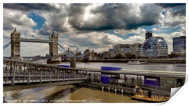 Heavy Clouds Over The River Thames Print by Igor Alifanov