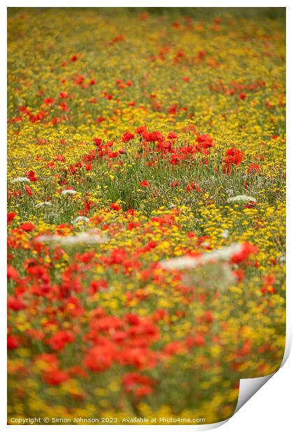 Outdoor field Print by Simon Johnson