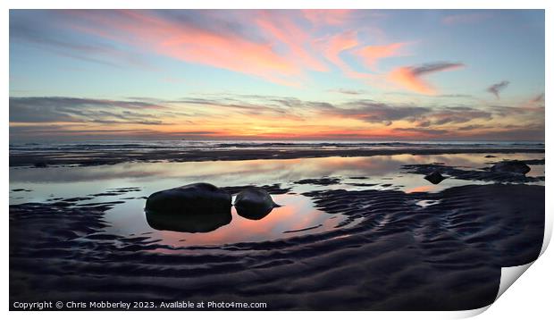 Beach Sunset Print by Chris Mobberley