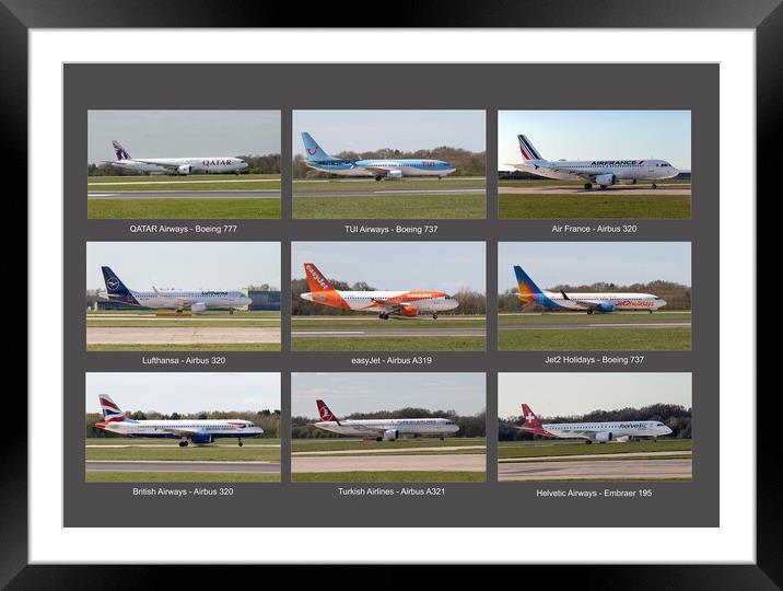 Commercial aircraft Framed Mounted Print by Alan Tunnicliffe
