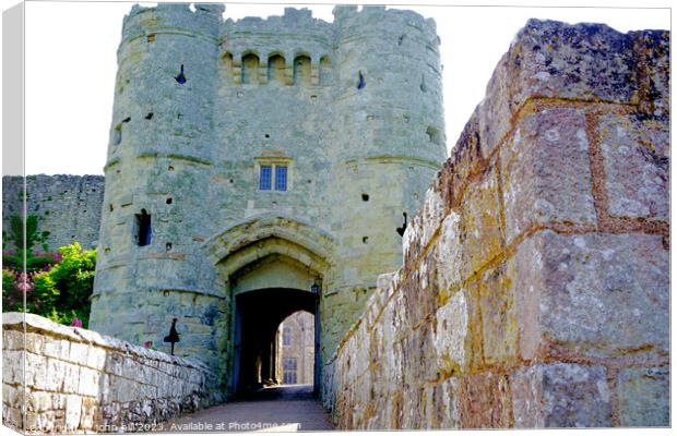 The Imposing Entrance to Carisbrooke Castle Canvas Print by john hill