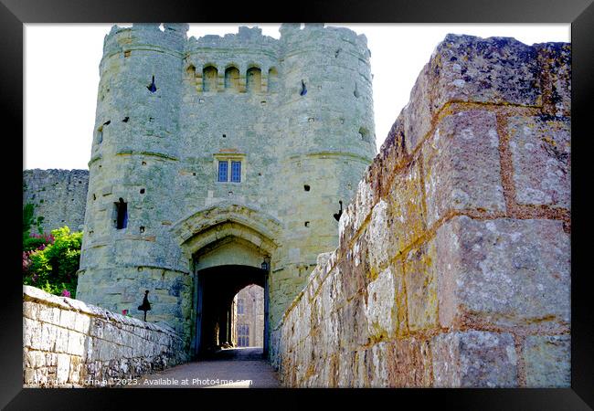 The Imposing Entrance to Carisbrooke Castle Framed Print by john hill