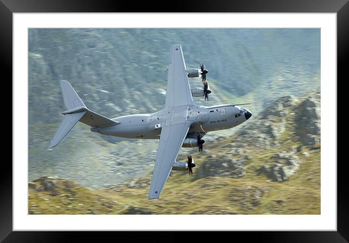 A400M in the Ogwen Valley Framed Mounted Print by Rory Trappe