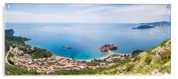 Sveti Stefan panorama Acrylic by Jason Wells