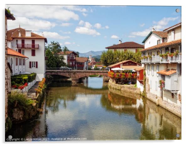 Nive River - Saint-Jean-Pied-de-Port Acrylic by Laszlo Konya