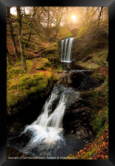 Dalcairney Falls Framed Print by Les McLuckie