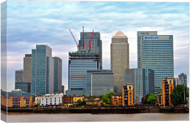 Canary Wharf London Docklands England UK Canvas Print by Andy Evans Photos