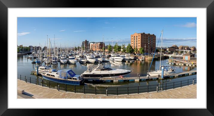 Hull Marina Panoramic Framed Mounted Print by Tim Hill