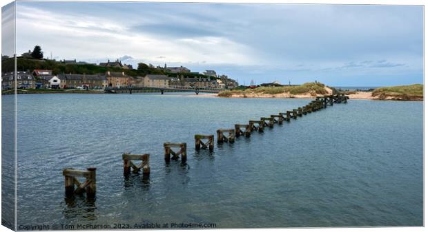 Lossiemouth, a tale of two bridges Canvas Print by Tom McPherson