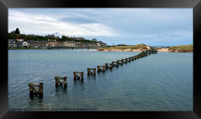 Lossiemouth, a tale of two bridges Framed Print by Tom McPherson
