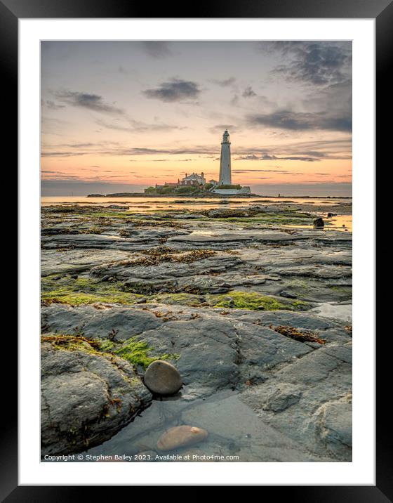 Dawn Lighthouse Framed Mounted Print by Stephen Bailey