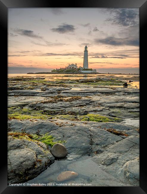 Dawn Lighthouse Framed Print by Stephen Bailey