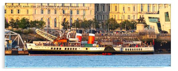 Historic PS Waverley: Seagoing Paddle Steamer Acrylic by Kevin Elias
