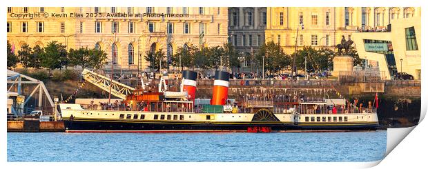 Historic PS Waverley: Seagoing Paddle Steamer Print by Kevin Elias