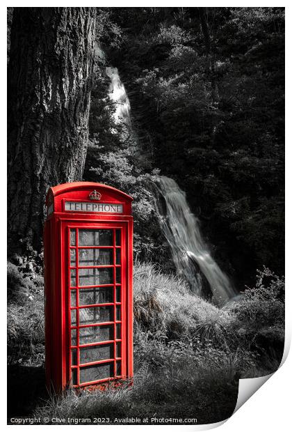 Enchanting Mull Phone Booth Print by Clive Ingram