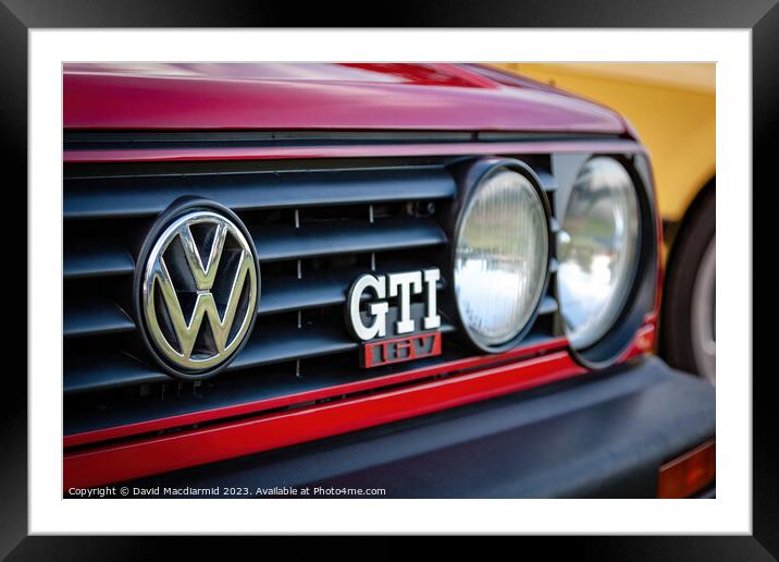VW Golf GTi Framed Mounted Print by David Macdiarmid