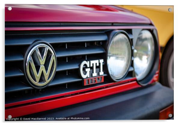 VW Golf GTi Acrylic by David Macdiarmid