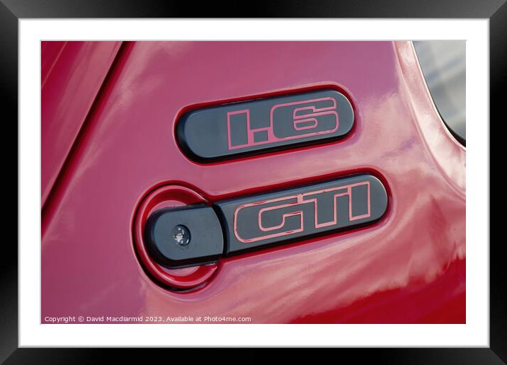 Peugeot 206 GTi Framed Mounted Print by David Macdiarmid