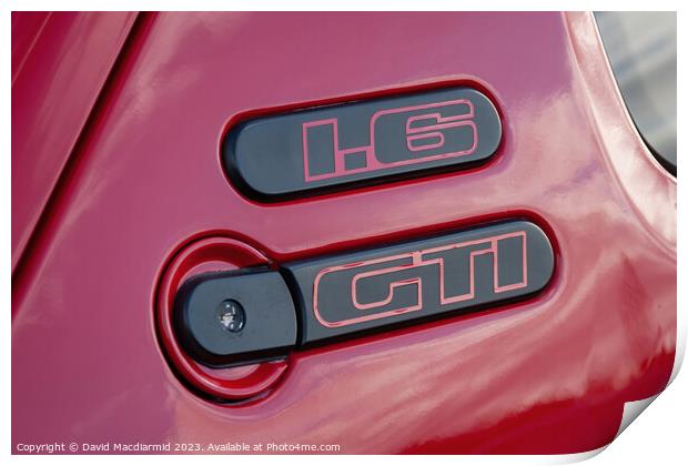 Peugeot 206 GTi Print by David Macdiarmid