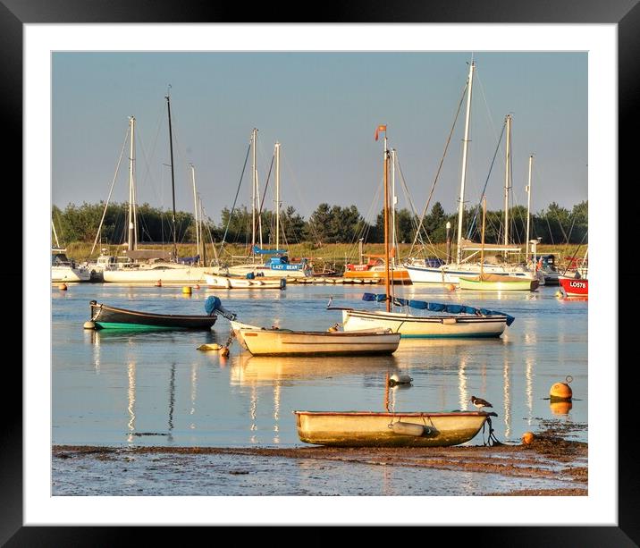 Sunrise colour and light kver Brightlingsea Hard  Framed Mounted Print by Tony lopez