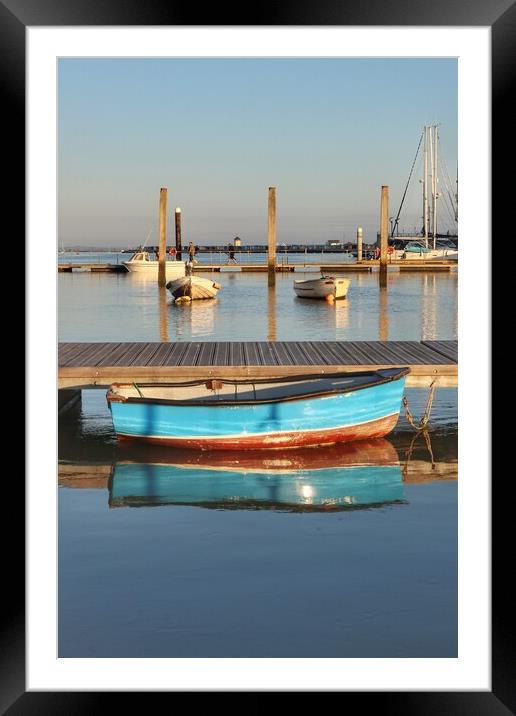 Brightlingsea Harbour in the sunrise  Framed Mounted Print by Tony lopez