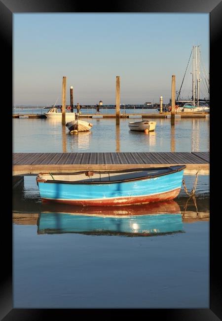 Brightlingsea Harbour in the sunrise  Framed Print by Tony lopez