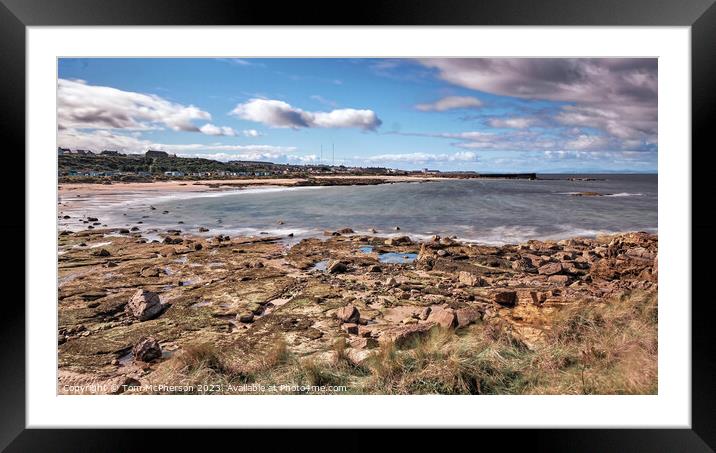 Scenic view of Hopeman beach Framed Mounted Print by Tom McPherson