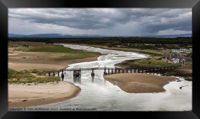 Lossiemouth East Beach and Bridge Framed Print by Tom McPherson
