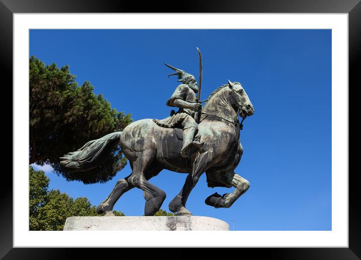 George Kastrioti Skanderbeg Statue In Rome Framed Mounted Print by Artur Bogacki