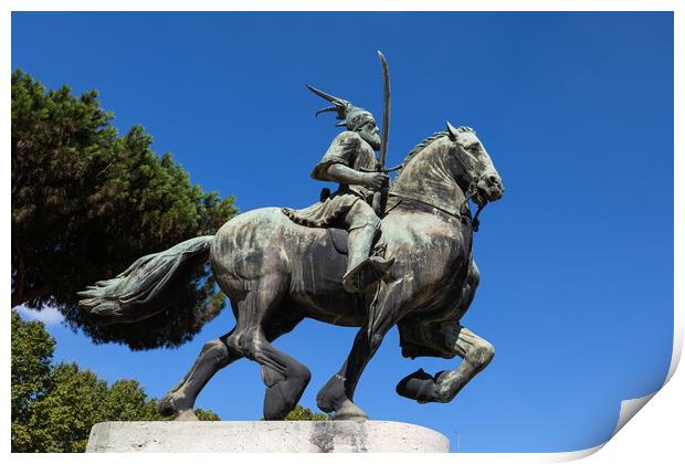 George Kastrioti Skanderbeg Statue In Rome Print by Artur Bogacki